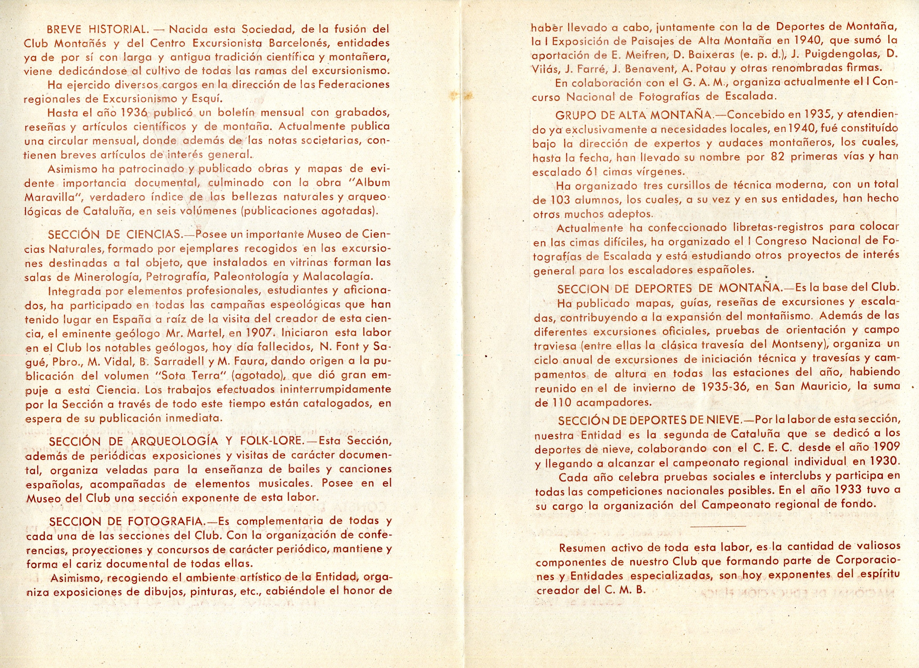 Club Montañés Barcelonés : Sociedad de Ciencias Naturales y Deportes de Montaña - Miniatura 2